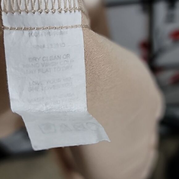 Show Me Your Mumu "Claire" champagne gold satin midi dress with bottom ruffle, l - Picture 11 of 12